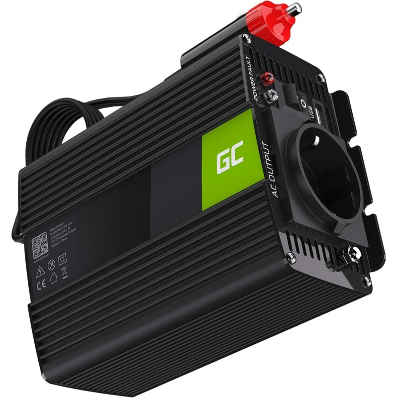 Vert cell® 150w/300w 12v 220v/230v convertisseur pur sinus de tension volts voiture solaire power inverter sinusoïdale dc ac, on
