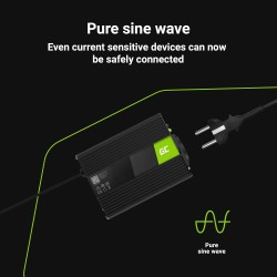 Vert cell® 150w/300w 12v 220v/230v convertisseur pur sinus de tension volts voiture solaire power inverter sinusoïdale dc ac, on