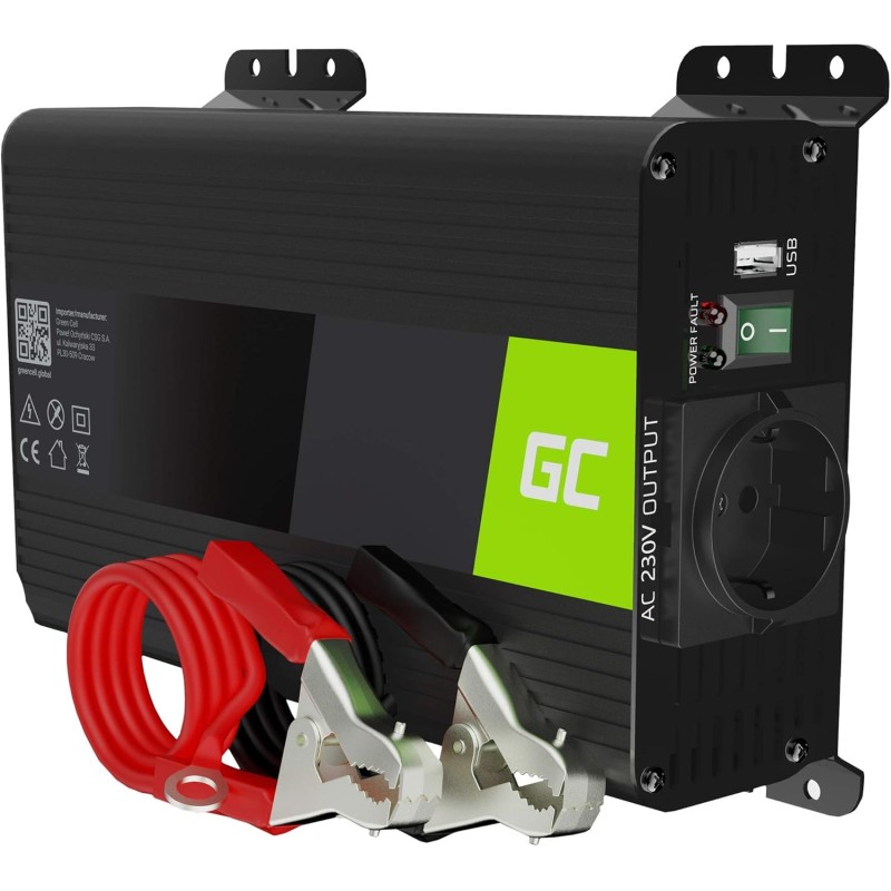 Vert cell pro 300w/600w 12v 220v/230v convertisseur pur sinus de tension volts voiture solaire power inverter sinusoïdale dc ac,