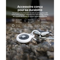 Belkin Étui pour Apple AirTag avec Attache en Métal, Porte Clés, Protection Durable, Anti-rayure, Ouverture Facile et Rebords Su