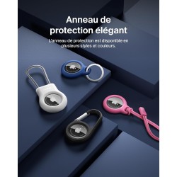 Belkin Étui pour Apple AirTag avec Attache en Métal, Porte Clés, Protection Durable, Anti-rayure, Ouverture Facile et Rebords Su
