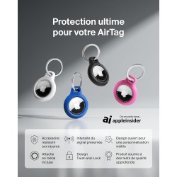 Belkin Étui pour Apple AirTag avec Attache en Métal, Porte Clés, Protection Durable, Anti-rayure, Ouverture Facile et Rebords Su