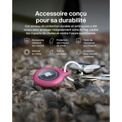 Belkin Étui pour Apple AirTag avec Attache en Métal, Porte Clés, Protection Durable, Anti-rayure, Ouverture Facile et Rebords Su