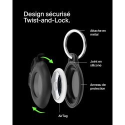 Belkin Anneau de Protection étanche avec Attache en métal pour AirTag (Protection Durable et antirayure, pour Porte-clés, Collie