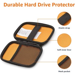 Amazon Basics Étui pour Disque Dur Externe, 15.1 x 10.8 x 4.2 cm, Noir