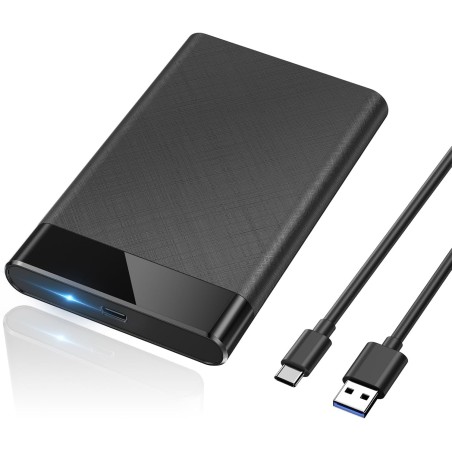 POSUGEAR Boitier Disque Dur 2,5", 6Gbps USB C 3.1 Gen 2 Boitier Externe Disque pour SATA HDD et SSD de 2,5'' et 7mm/9.5mm, Boiti