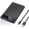 POSUGEAR Boitier Disque Dur 2,5", 6Gbps USB C 3.1 Gen 2 Boitier Externe Disque pour SATA HDD et SSD de 2,5'' et 7mm/9.5mm, Boiti