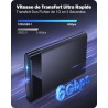 POSUGEAR Boitier Disque Dur 2,5", 6Gbps USB C 3.1 Gen 2 Boitier Externe Disque pour SATA HDD et SSD de 2,5'' et 7mm/9.5mm, Boiti