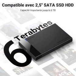 Uvert usb c boîtier externe 2,5 pouces disque dur sata iii ii i hdd ssd usb 3.1 gen 2 type c 6gbps uasp supporte windows mac os 