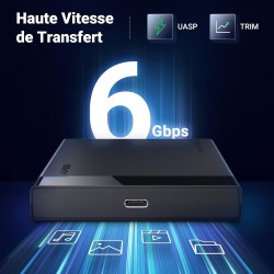 Uvert usb c boîtier externe 2,5 pouces disque dur sata iii ii i hdd ssd usb 3.1 gen 2 type c 6gbps uasp supporte windows mac os 