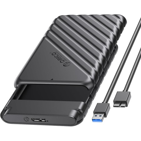 ORICO Boitier Disque Dur 2.5'', USB 3.0 Boitier Externe Disque 5Gbps pour SATA HDD et SSD de 2,5'' et 7/9.5 mm, accélération UAS