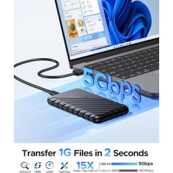 ORICO Boitier Disque Dur 2.5'', USB 3.0 Boitier Externe Disque 5Gbps pour SATA HDD et SSD de 2,5'' et 7/9.5 mm, accélération UAS