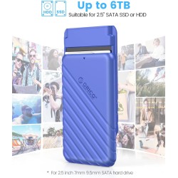 ORICO Boitier Disque Dur 2.5'', USB 3.0 Boitier Externe Disque 5Gbps pour SATA HDD et SSD de 2,5'' et 7/9.5 mm, accélération UAS