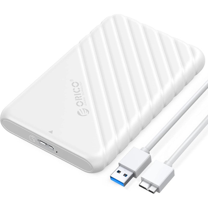 ORICO Boitier Disque Dur 2.5'', USB 3.0 Boitier Externe Disque 5Gbps pour SATA HDD et SSD de 2,5'' et 7/9.5 mm, accélération UAS