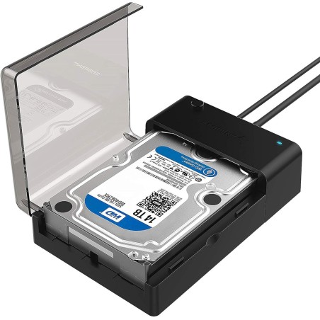 SABRENT Boitier Disque Dur 3.5, Rapide 5Gbps Boitier SSD Externe 2.5"/3.5", Adaptateur SATA USB pour SSD/HDD, Lecteur Disque Dur