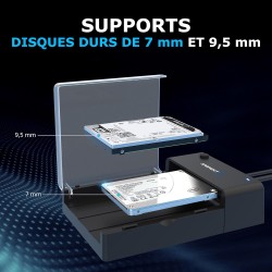 SABRENT Boitier Disque Dur 3.5, Rapide 5Gbps Boitier SSD Externe 2.5"/3.5", Adaptateur SATA USB pour SSD/HDD, Lecteur Disque Dur