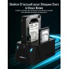 SABRENT Boitier Disque Dur Externe Adaptateur SATA to USB 2,5"/3,5", 2 Baies SSD/HDD vers USB-C 3.0, Boitier Disque Dur 2.5, Clo