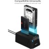 SABRENT Boitier Disque Dur Externe Adaptateur SATA to USB 2,5"/3,5", 2 Baies SSD/HDD vers USB-C 3.0, Boitier Disque Dur 2.5, Clo