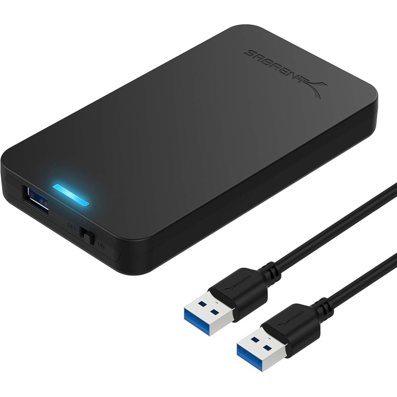 SABRENT Boitier Disque Dur 2.5, Rapide 5Gbps Boitier SSD Externe pour HDD 2,5" Pouces, Adaptateur SSD vers USB 3.0, Lecteur Disq
