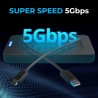 SABRENT Boitier Disque Dur 2.5, Rapide 5Gbps Boitier SSD Externe pour HDD 2,5" Pouces, Adaptateur SSD vers USB 3.0, Lecteur Disq