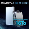 SABRENT Boitier Externe pour Disque Dur SATA 2,5" Pouces, 9,5 ou 7mm Adaptateur SSD/HDD vers USB 3.2, Aluminium Station d'accuei