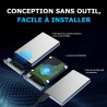 SABRENT Boitier Externe pour Disque Dur SATA 2,5" Pouces, 9,5 ou 7mm Adaptateur SSD/HDD vers USB 3.2, Aluminium Station d'accuei