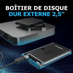 SABRENT Boitier Externe pour Disque Dur SATA 2,5" Pouces, 9,5 ou 7mm Adaptateur SSD/HDD vers USB 3.2, Station d'accueil du Disqu