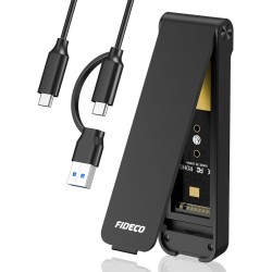 FIDECO Boîtier SSD M.2 NVME USB 3.2 Gen 2 10Gbps - Adaptateur NVMe PCIe M-Key/M+B Key - Design Style Sandwich - Supporte UASP et