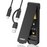 FIDECO Boîtier SSD M.2 NVME USB 3.2 Gen 2 10Gbps - Adaptateur NVMe PCIe M-Key/M+B Key - Design Style Sandwich - Supporte UASP et