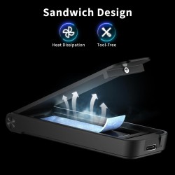 FIDECO Boîtier SSD M.2 NVME USB 3.2 Gen 2 10Gbps - Adaptateur NVMe PCIe M-Key/M+B Key - Design Style Sandwich - Supporte UASP et