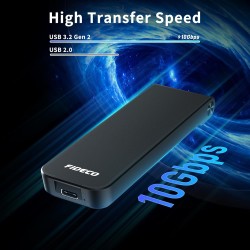 FIDECO Boîtier SSD M.2 NVME USB 3.2 Gen 2 10Gbps - Adaptateur NVMe PCIe M-Key/M+B Key - Design Style Sandwich - Supporte UASP et