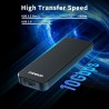 FIDECO Boîtier SSD M.2 NVME USB 3.2 Gen 2 10Gbps - Adaptateur NVMe PCIe M-Key/M+B Key - Design Style Sandwich - Supporte UASP et