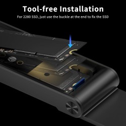 FIDECO Boîtier SSD M.2 NVME USB 3.2 Gen 2 10Gbps - Adaptateur NVMe PCIe M-Key/M+B Key - Design Style Sandwich - Supporte UASP et