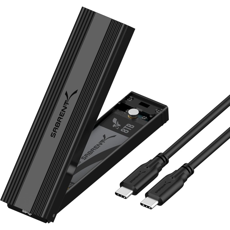 SABRENT Boitier SSD NVMe M.2, Adaptateur SSD M2 USB 3.2 Gen2 10Gbps, Boitier NVMe Externe en Aluminium Durable pour PCIe, M.2 SA