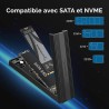 SABRENT Boitier SSD NVMe M.2, Adaptateur SSD M2 USB 3.2 Gen2 10Gbps, Boitier NVMe Externe en Aluminium Durable pour PCIe, M.2 SA