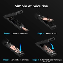 SABRENT Boitier SSD NVMe M.2, Adaptateur SSD M2 USB 3.2 Gen2 10Gbps, Boitier NVMe Externe en Aluminium Durable pour PCIe, M.2 SA