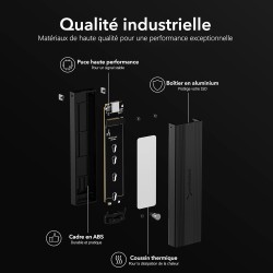 SABRENT Boitier SSD NVMe M.2, Adaptateur SSD M2 USB 3.2 Gen2 10Gbps, Boitier NVMe Externe en Aluminium Durable pour PCIe, M.2 SA