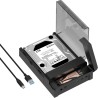 SABRENT Boitier Disque Dur Externe, USB-C Station d'accueil pour Disque Dur HDD/SATA 3.5"/2.5" & Boitier SSD M2 NVMe avec Foncti