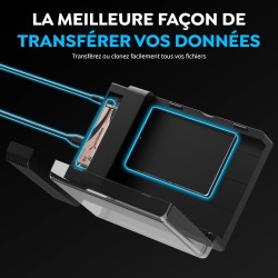 SABRENT Boitier Disque Dur Externe, USB-C Station d'accueil pour Disque Dur HDD/SATA 3.5"/2.5" & Boitier SSD M2 NVMe avec Foncti