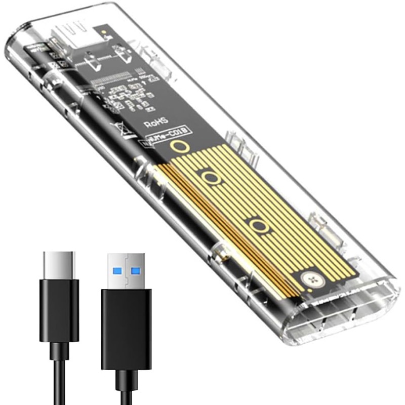 Boîtier SSD M.2 nvme Adaptateur m2 Lecteur Disque Dur Externe,boîtier nvme Adaptateur ssd m2 usb3.1 Gen2 USB Boîtier Disque Dur 