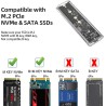 Boîtier SSD M.2 nvme Adaptateur m2 Lecteur Disque Dur Externe,boîtier nvme Adaptateur ssd m2 usb3.1 Gen2 USB Boîtier Disque Dur 