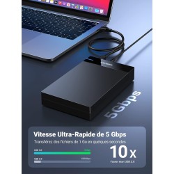Uvert boîtier disque dur 3,5 pouces externe adaptateur usb 3.0 vers sata disque dur 3,5 2,5 pouces hdd ssd supporte uasp 5gbps, 