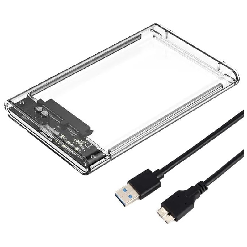 SH. Boitier Disque Dur Externe 2.5” SATA USB 3.0, Boîtier Externe Disque pour SATA SSD et HDD, Vitesse 5Gbps, UASP , pour Ordina