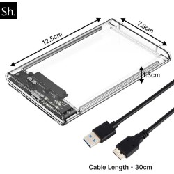 SH. Boitier Disque Dur Externe 2.5” SATA USB 3.0, Boîtier Externe Disque pour SATA SSD et HDD, Vitesse 5Gbps, UASP , pour Ordina