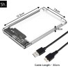 SH. Boitier Disque Dur Externe 2.5” SATA USB 3.0, Boîtier Externe Disque pour SATA SSD et HDD, Vitesse 5Gbps, UASP , pour Ordina