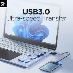 SH. Boitier Disque Dur Externe 2.5” SATA USB 3.0, Boîtier Externe Disque pour SATA SSD et HDD, Vitesse 5Gbps, UASP , pour Ordina