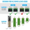 AXFEE Boîtier SSD M.2 nvme Adaptateur m2 Lecteur Disque Dur Externe, Boîtier Adaptateur SSD m2 USB 3.1 USB-C Disque Dur pour M.2