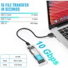 AXFEE Boîtier SSD M.2 nvme Adaptateur m2 Lecteur Disque Dur Externe, Boîtier Adaptateur SSD m2 USB 3.1 USB-C Disque Dur pour M.2