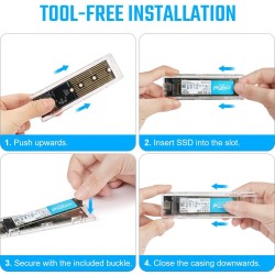 AXFEE Boîtier SSD M.2 nvme Adaptateur m2 Lecteur Disque Dur Externe, Boîtier Adaptateur SSD m2 USB 3.1 USB-C Disque Dur pour M.2