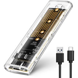 AXFEE Boîtier SSD M.2 nvme Adaptateur m2 Lecteur Disque Dur Externe, Boîtier Adaptateur SSD m2 USB 3.1 USB-C Disque Dur pour M.2